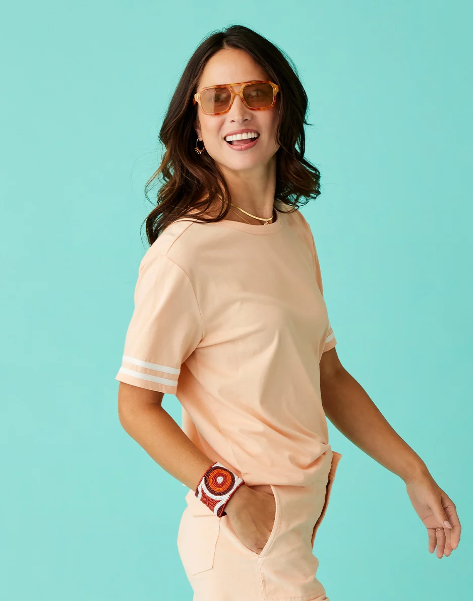Ainslee Boxy Tee: Peach - FINAL SALE - Image 2
