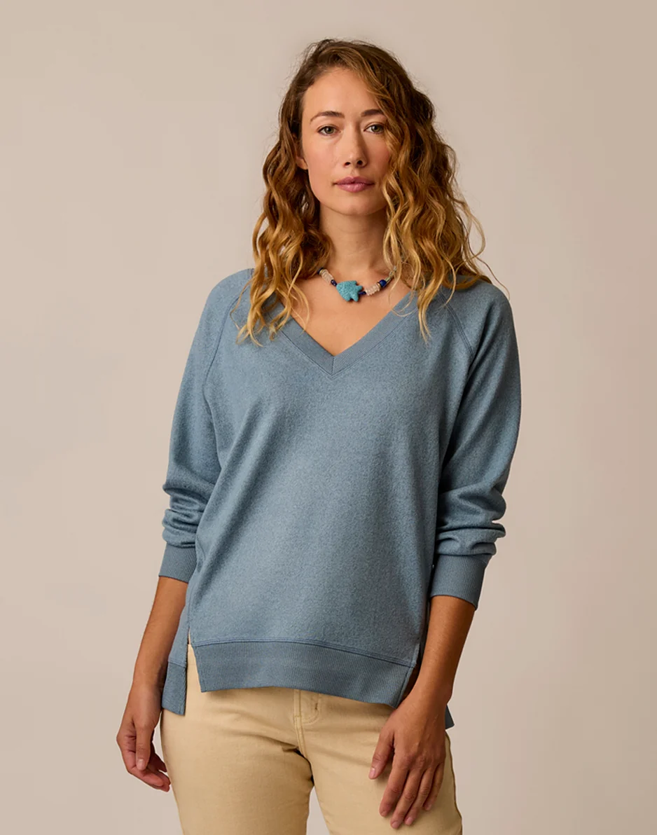 Alena Supersoft Top: Blue Mirage Heather