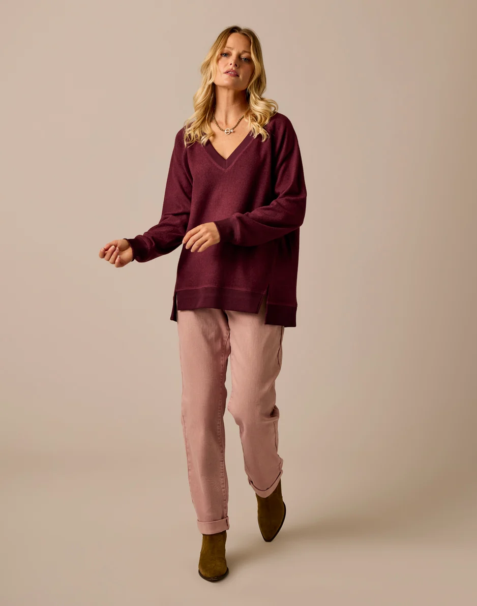 Alena Supersoft Top: Sangria Heather - Image 4