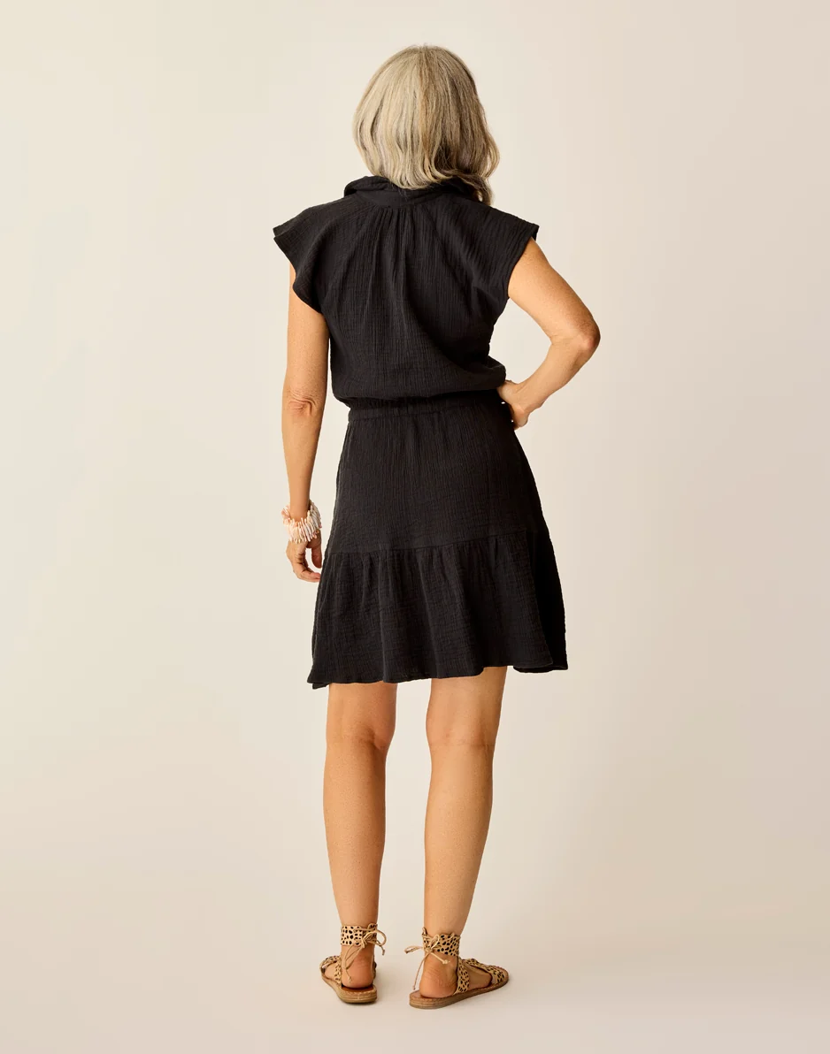 Alex Gauze Dress: Black - Image 3
