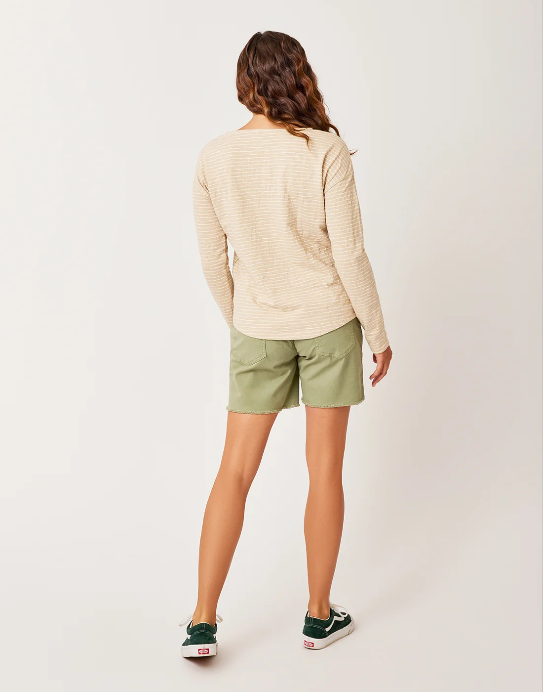 Alexis Top: Lt. Khaki Stripe - FINAL SALE - Image 3
