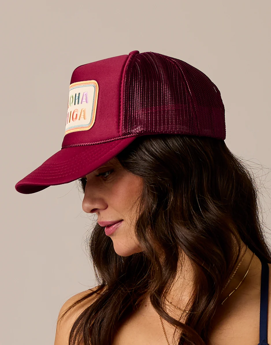 Aloha Amiga Trucker: Maroon - Image 3