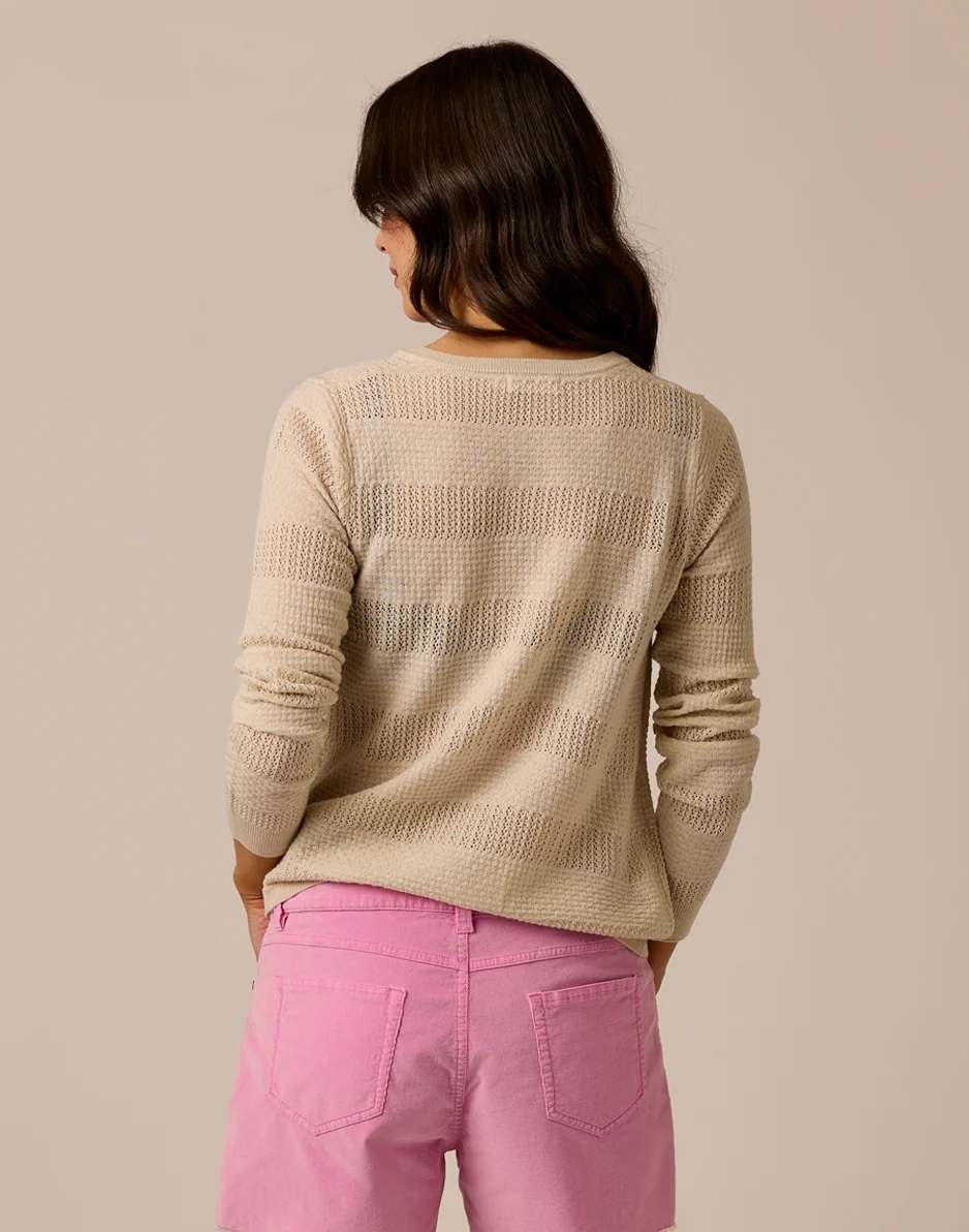 Amara Pointelle Sweater: Birch - Image 12