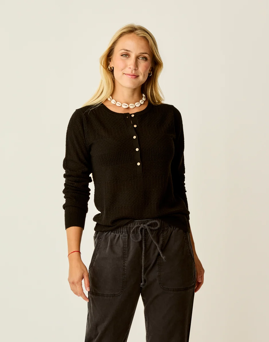Amara Pointelle Sweater: Black - Image 5