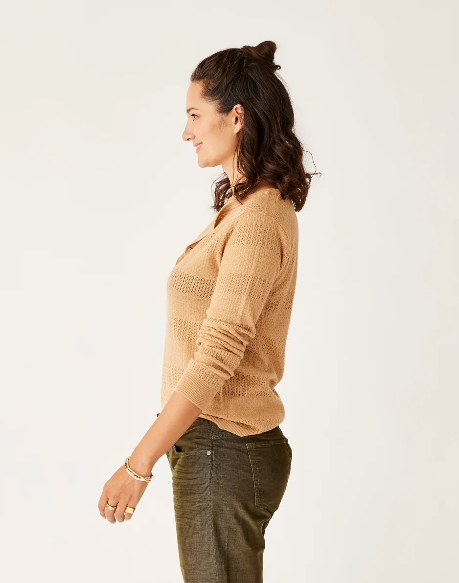 Amara Pointelle Sweater: Camel - Image 3