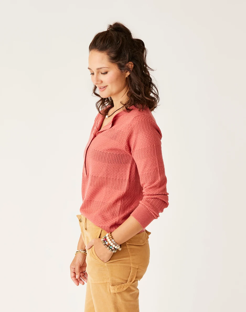 Amara Pointelle Sweater: Henna - FINAL SALE - Image 3