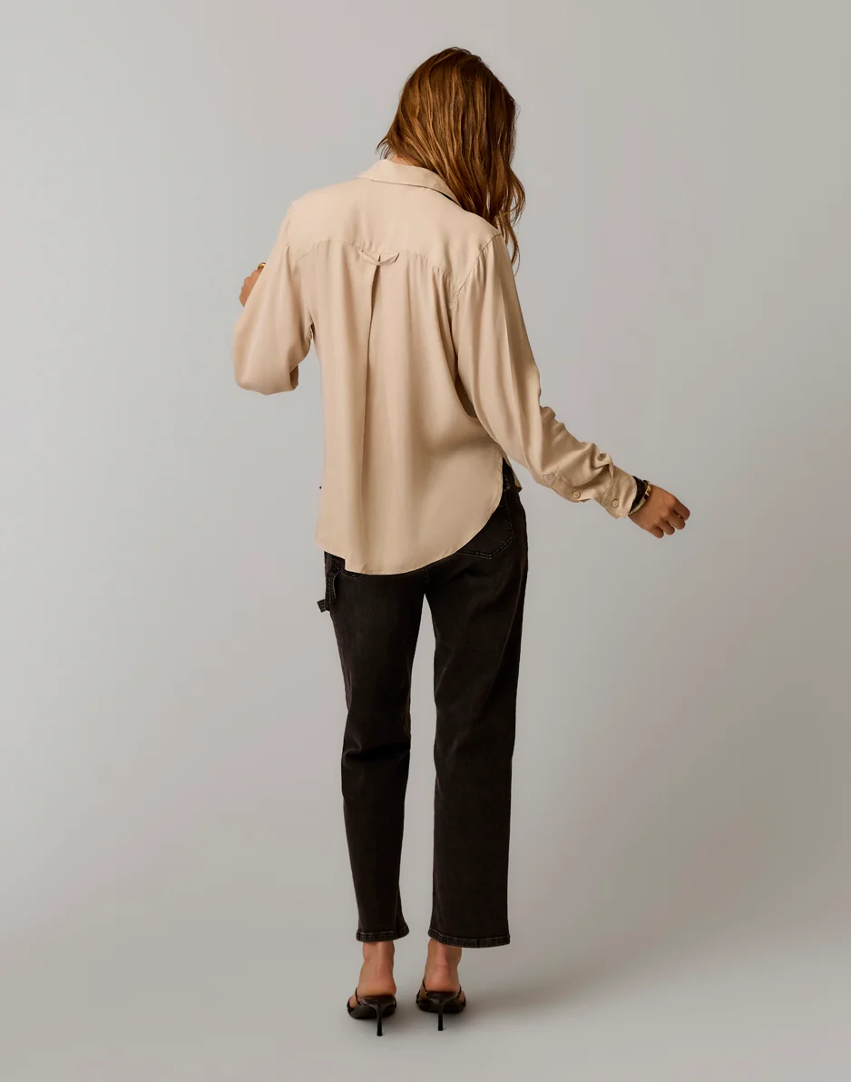 Angela Kindsilk Top: Cement - Image 2
