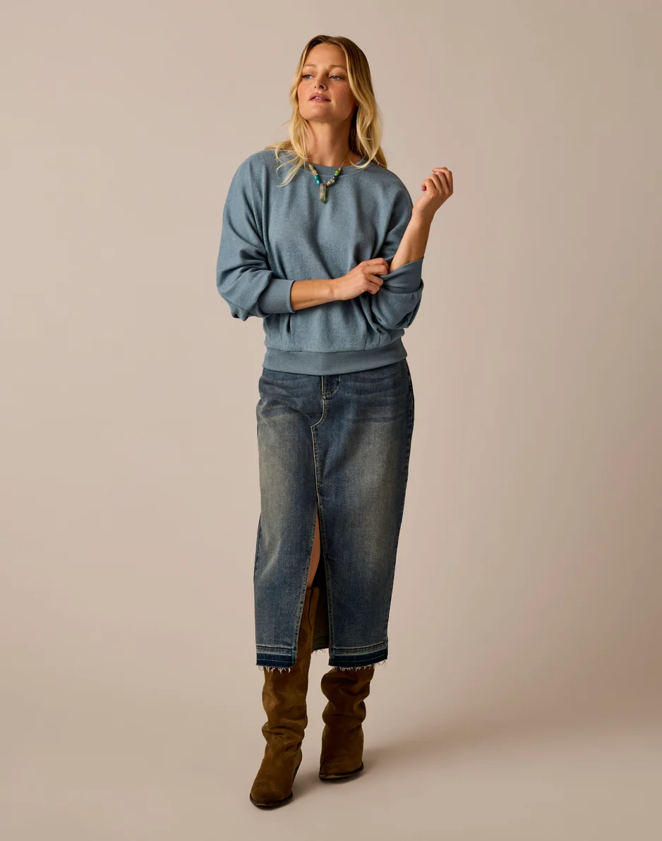 Anneke Supersoft Dolman: Blue Mirage Heather - Image 3