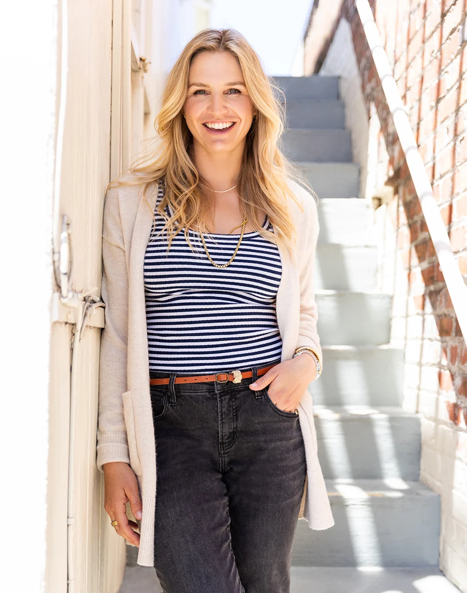 Asher Rib Top: Navy Stripe - FINAL SALE - Image 2