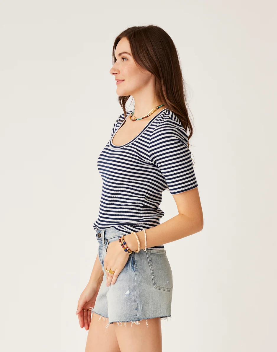 Asher Rib Top: Navy Stripe - FINAL SALE - Image 3