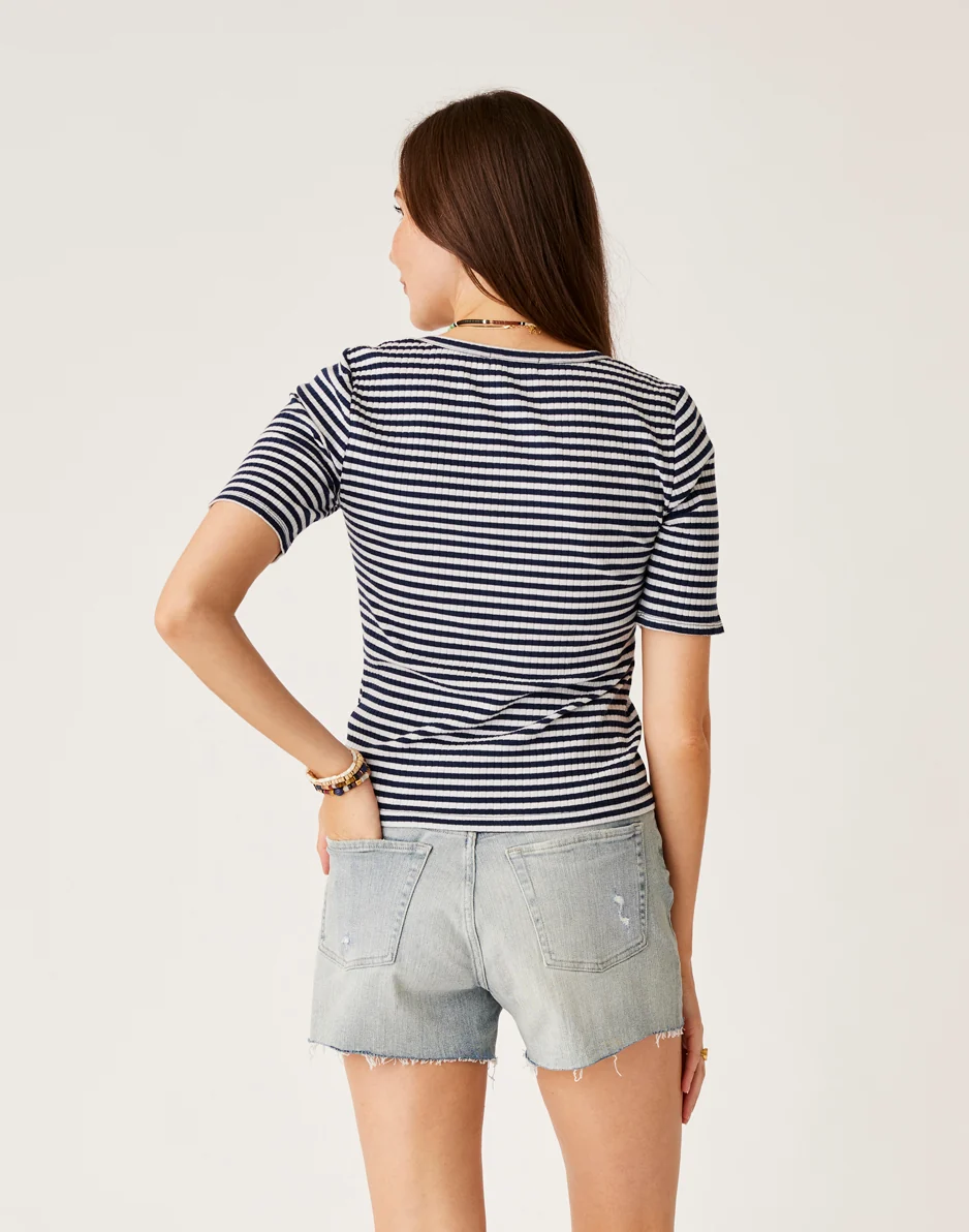 Asher Rib Top: Navy Stripe - FINAL SALE - Image 4