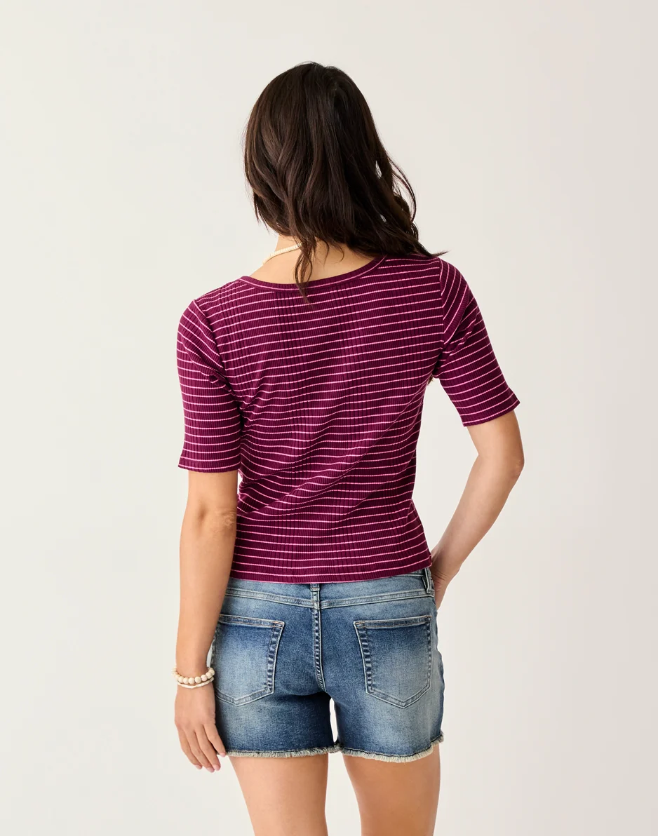 Asher Rib Top: Nirvana Stripe - FINAL SALE - Image 3