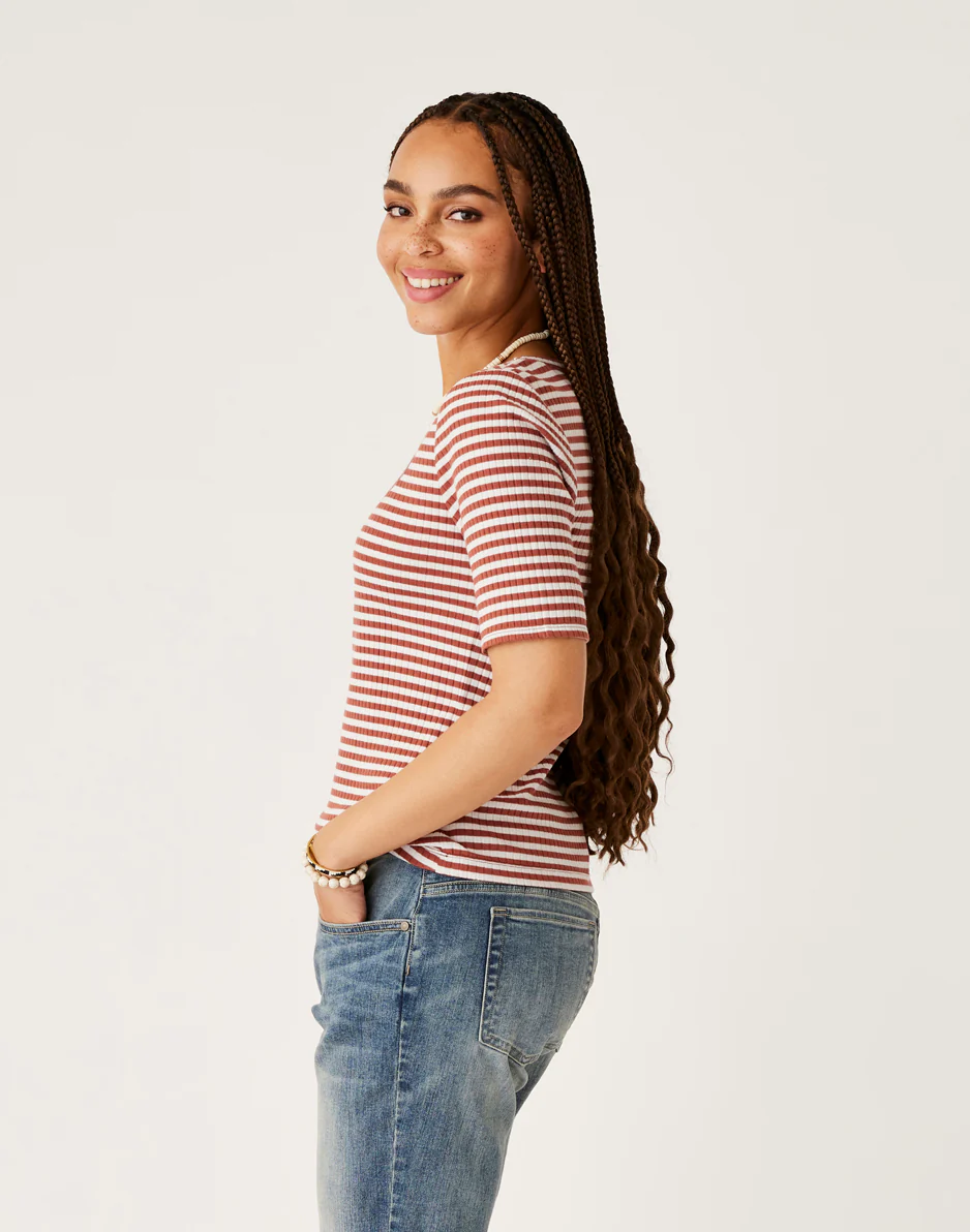 Asher Rib Top: Penny Stripe - FINAL SALE - Image 2