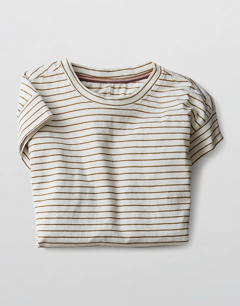 Astrid Hemp Tee: Golden Stripe - Image 9
