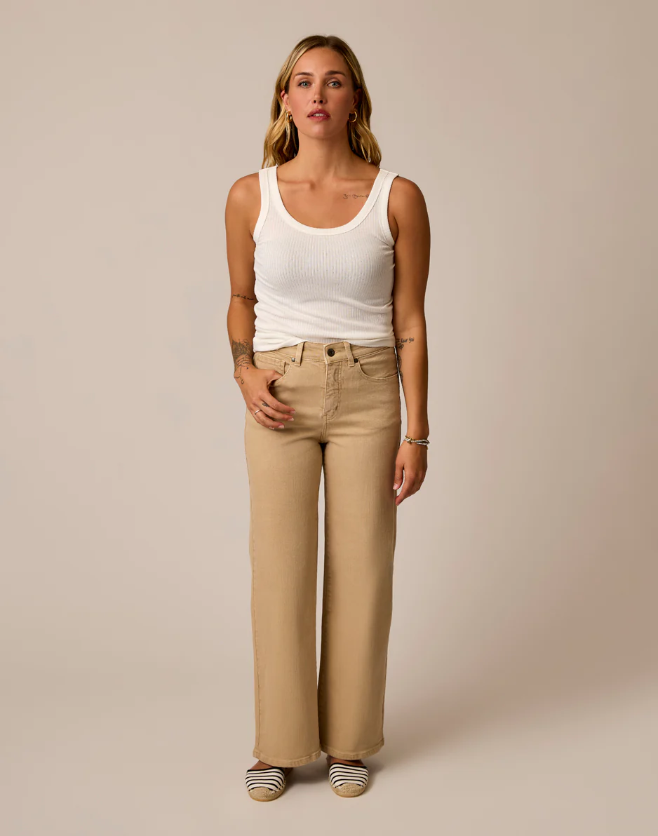 Audrey Wide Leg: Sand - Image 2