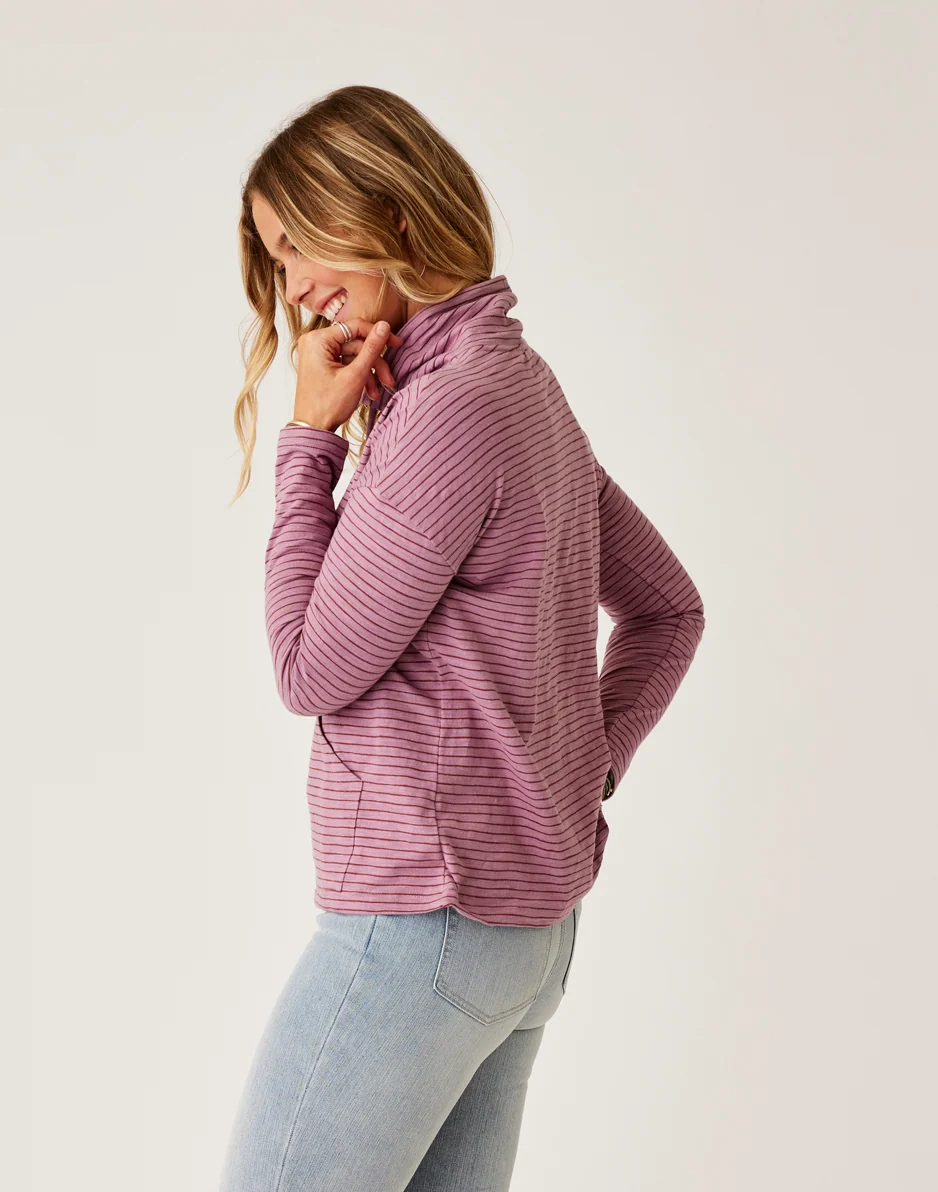 Bodie Funnel Neck: Orchid Stripe - Image 2