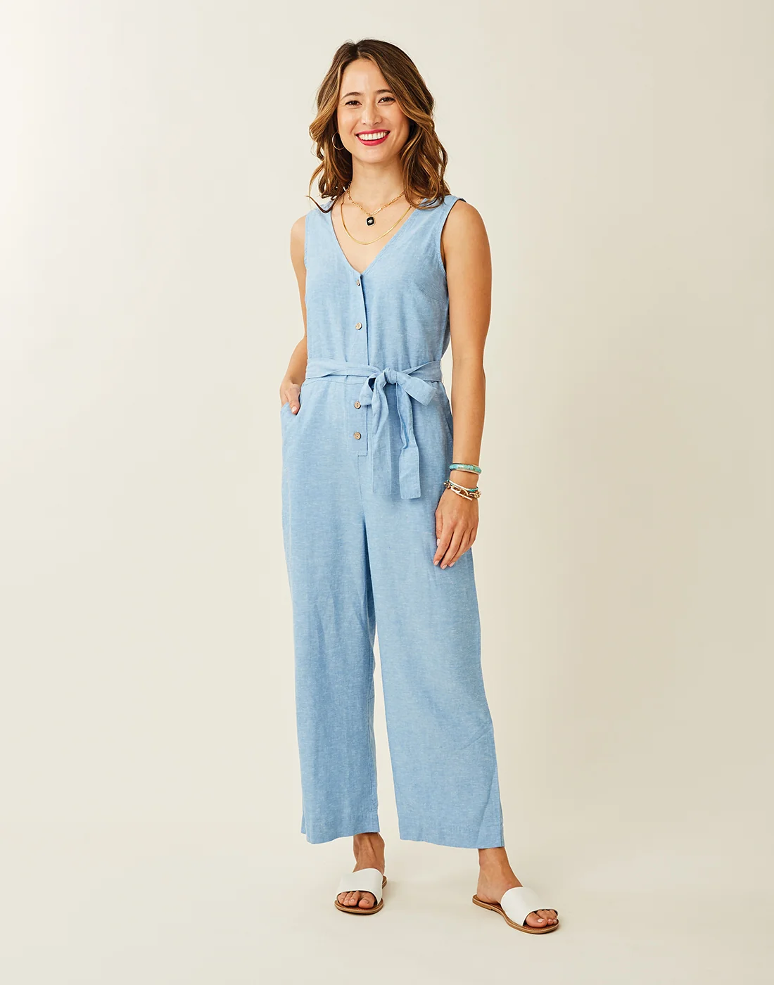 Bonfire Jumpsuit: Lt. Royal Chambray - FINAL SALE - Image 2