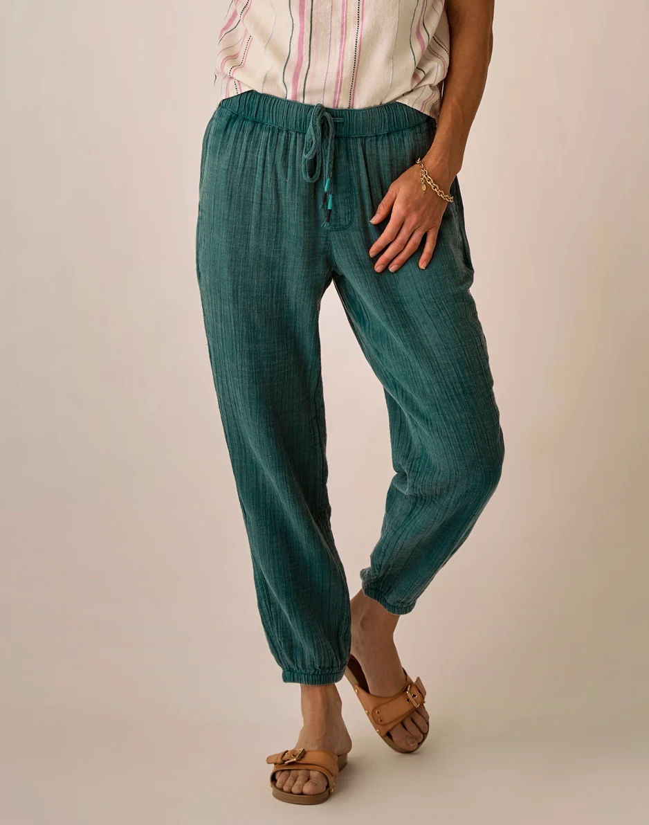 Calista Gauze Pant: Nightdive Acid Wash - Image 3