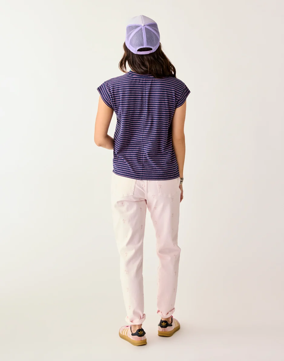 Carson Hi Rise Jean: Pastel Embroidery - FINAL SALE - Image 4