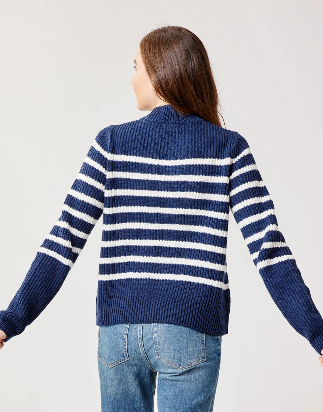Cayden Crew Sweater: Navy Stripe - FINAL SALE - Image 3
