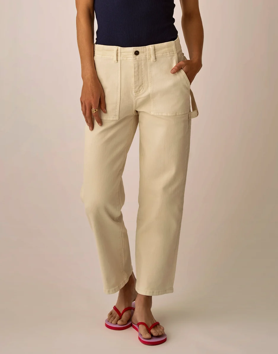 Corey Denim Pant: Ecru - Image 3