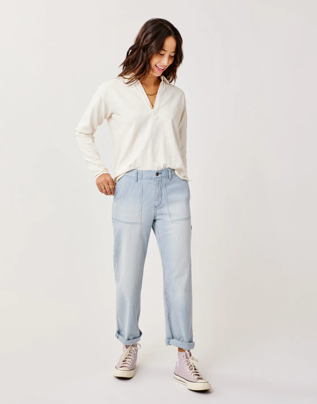 Corey Pant: Indigo Stripe - FINAL SALE