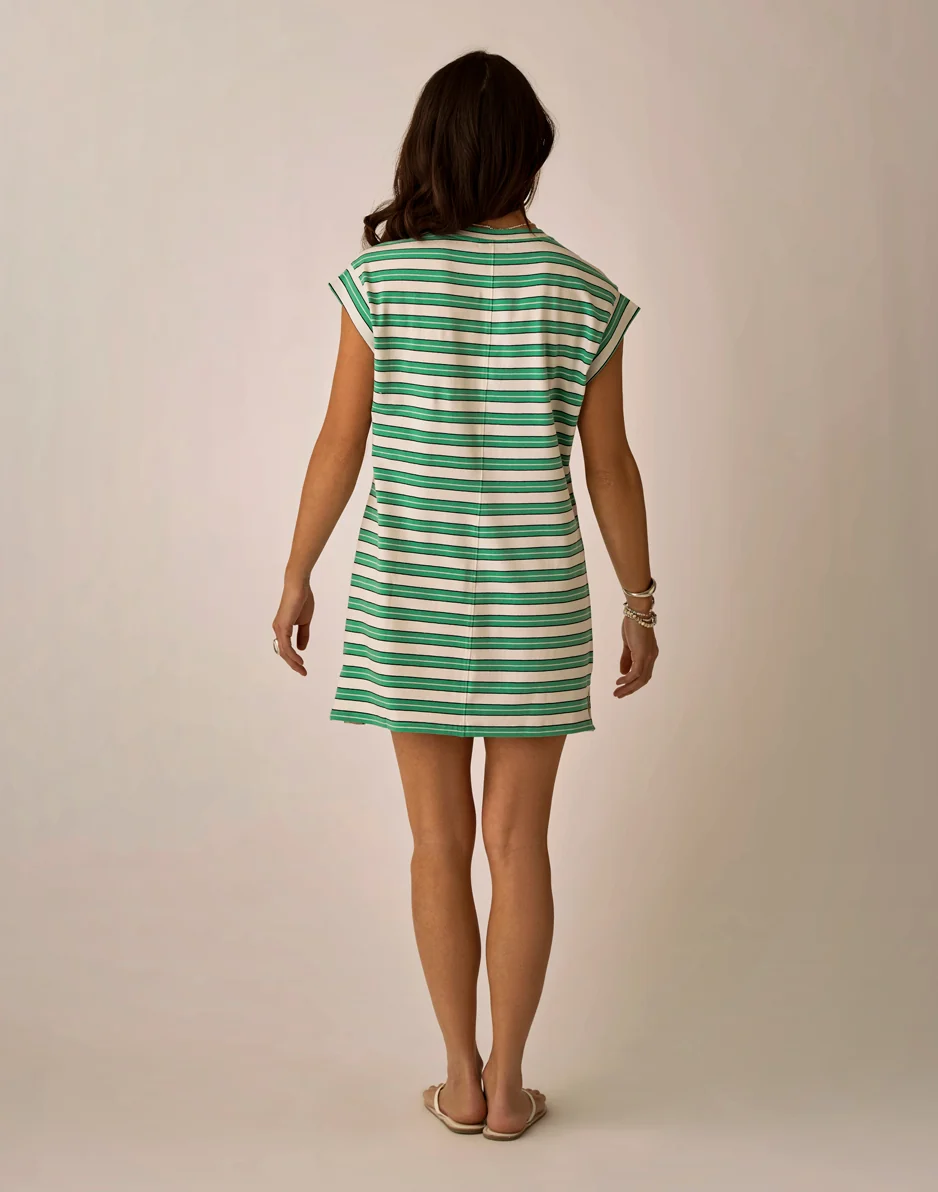 Cosmo Dress: Grass Navy Stripe - Image 8