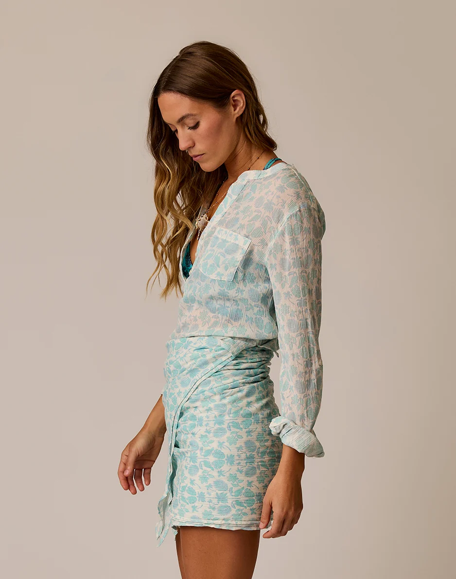 Dylan Gauze Shirt: Cloud Maitai - Image 4