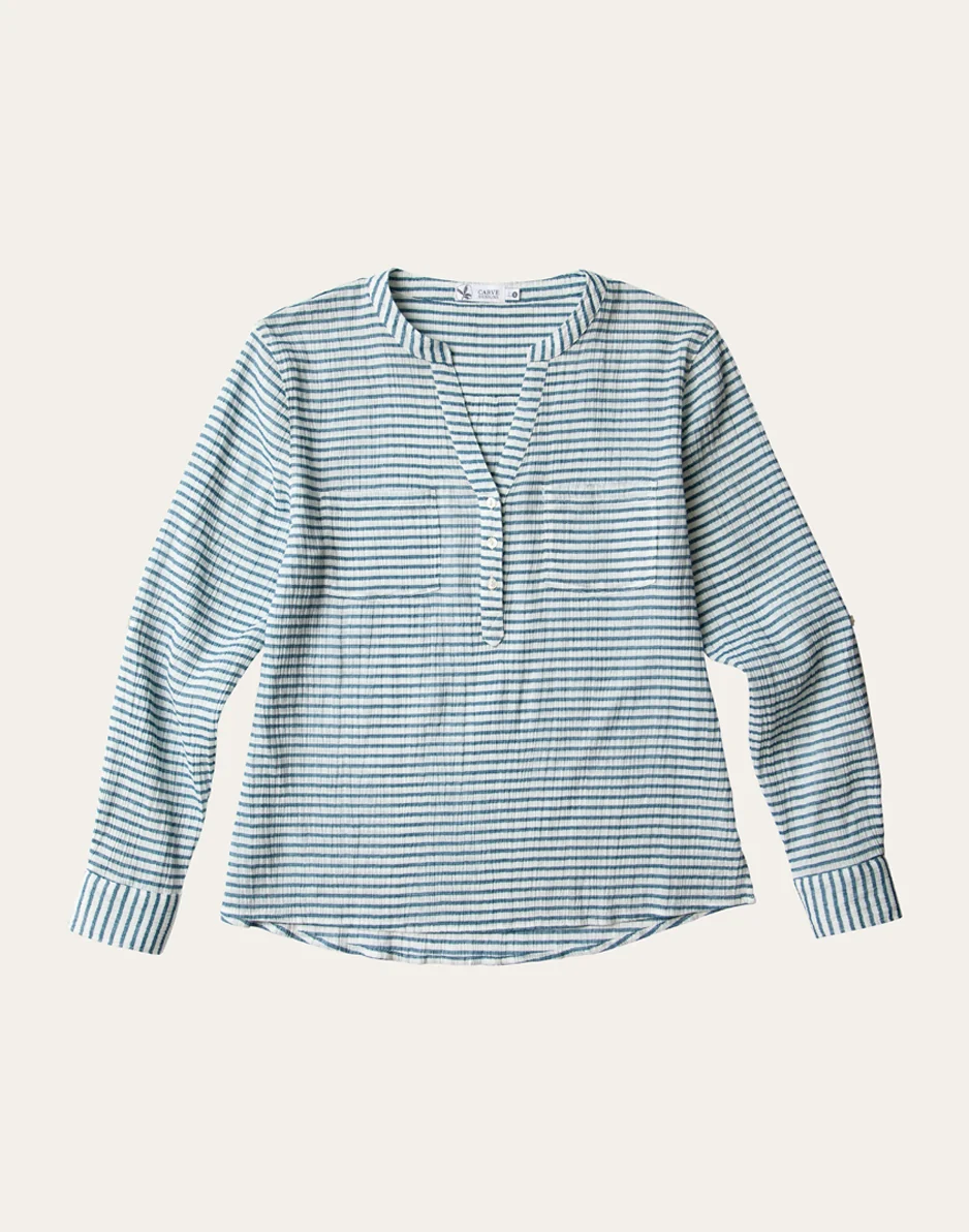 Dylan Gauze Shirt: Horizontal Stripe - FINAL SALE - Image 6