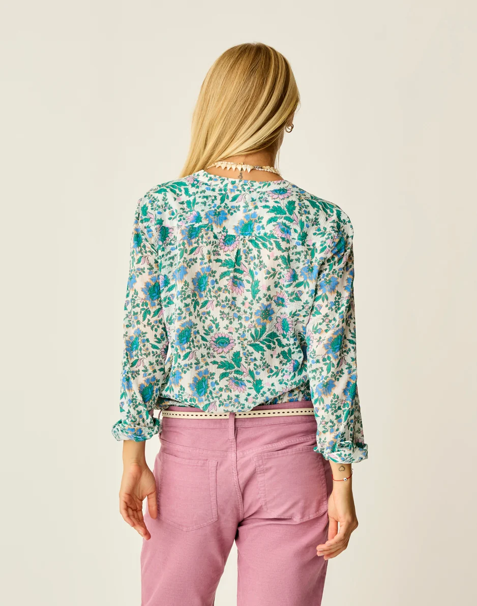 Dylan Gauze Tunic: Cloud Multifloral - Image 4