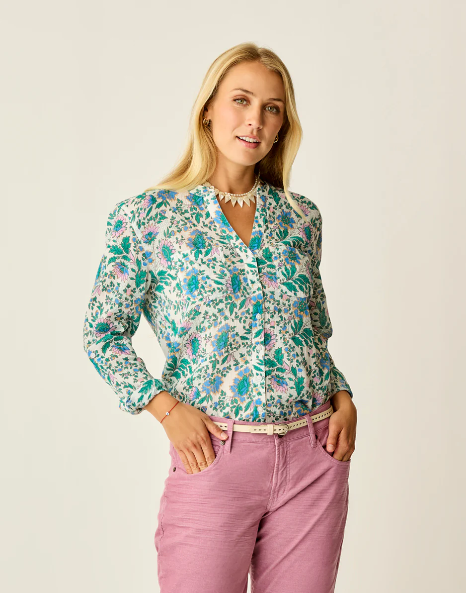 Dylan Gauze Tunic: Cloud Multifloral - Image 5