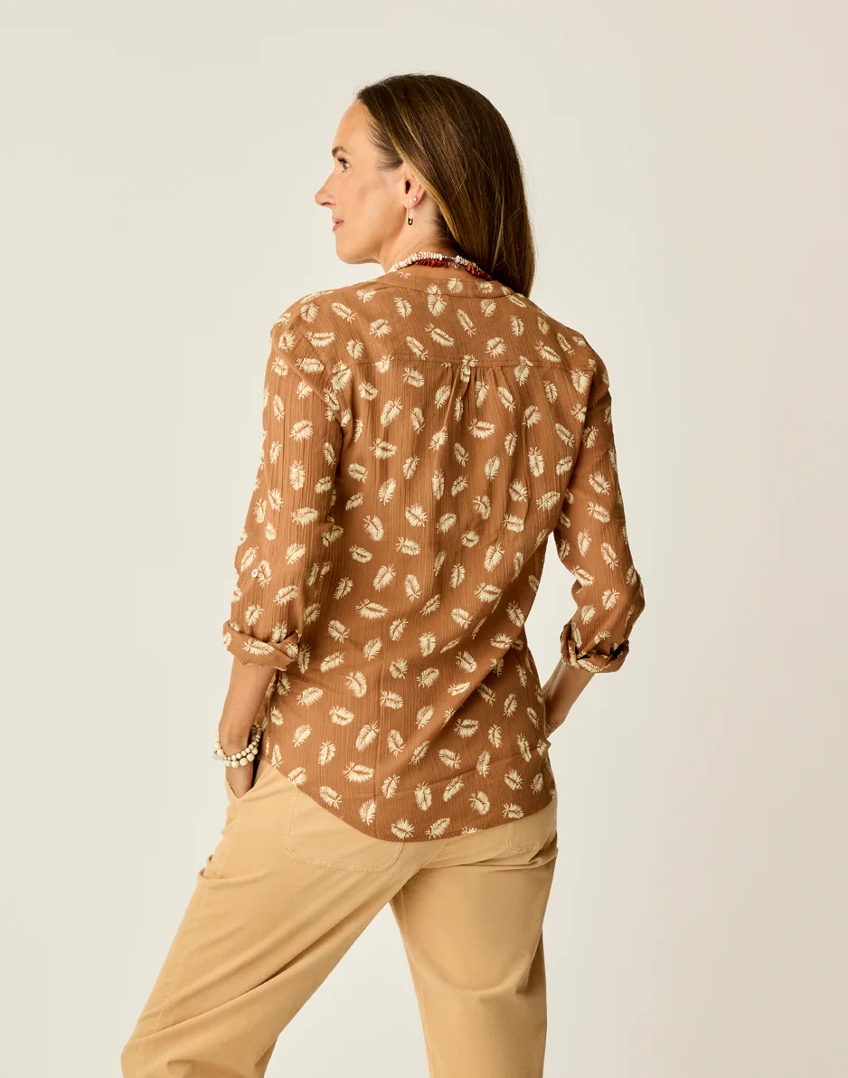Dylan Gauze Tunic: Rum Feather - Image 4