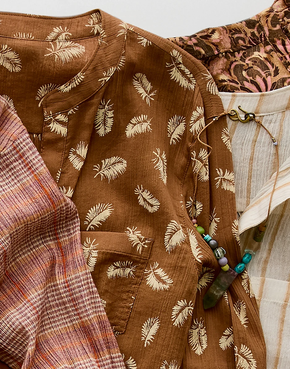 Dylan Gauze Tunic: Rum Feather - Image 5
