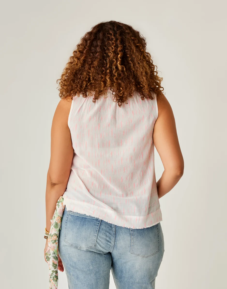 Dylan Tank: Electric Coral Ikat - FINAL SALE - Image 3