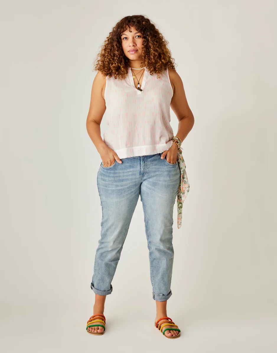 Dylan Tank: Electric Coral Ikat - FINAL SALE - Image 4