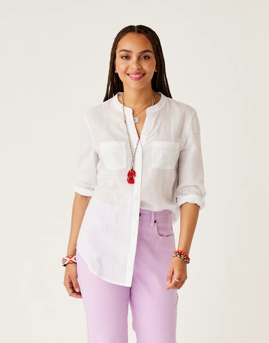 Dylan Textured Tunic: Cloud - Image 2
