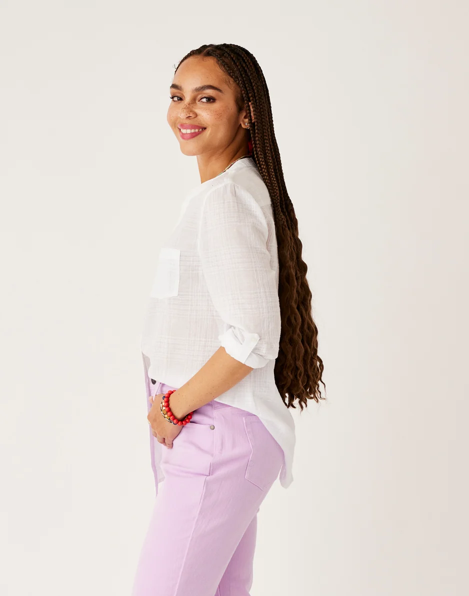 Dylan Textured Tunic: Cloud - Image 3