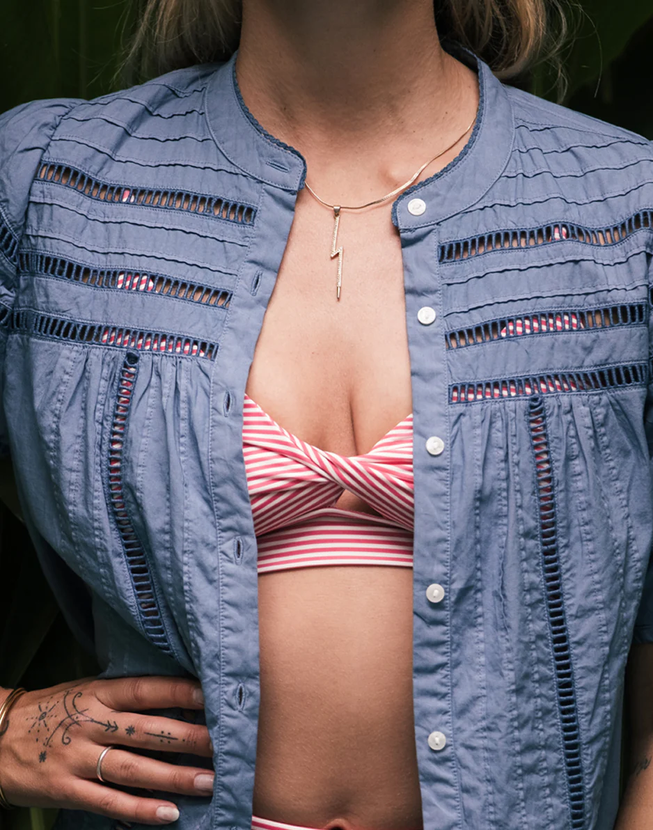 Elba Top: Melon Stripe - Image 2