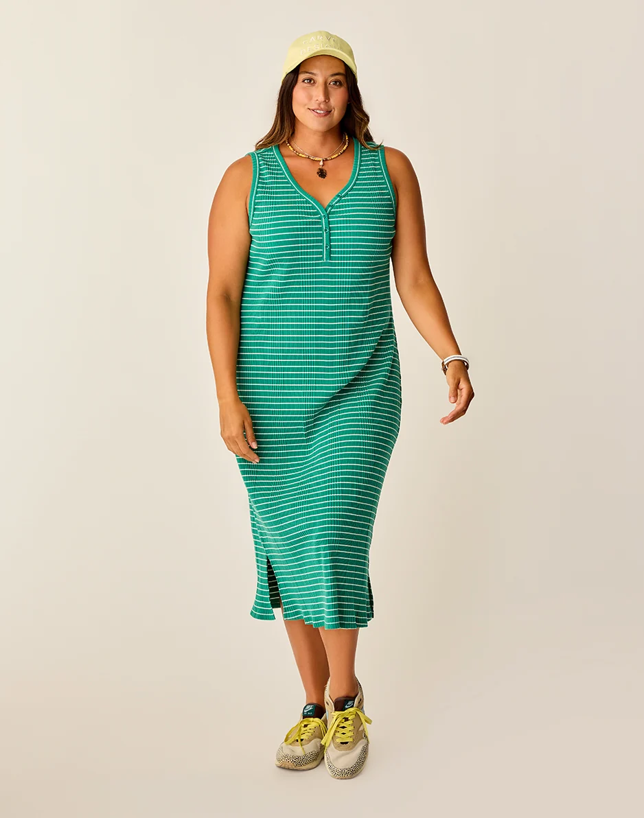Elodie Rib Dress: Jade Stripe - FINAL SALE - Image 4