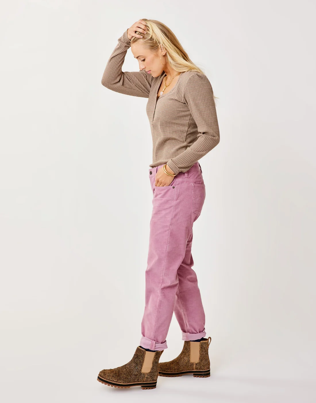 Emma Top: Dk. Brown Stripe - FINAL SALE - Image 3