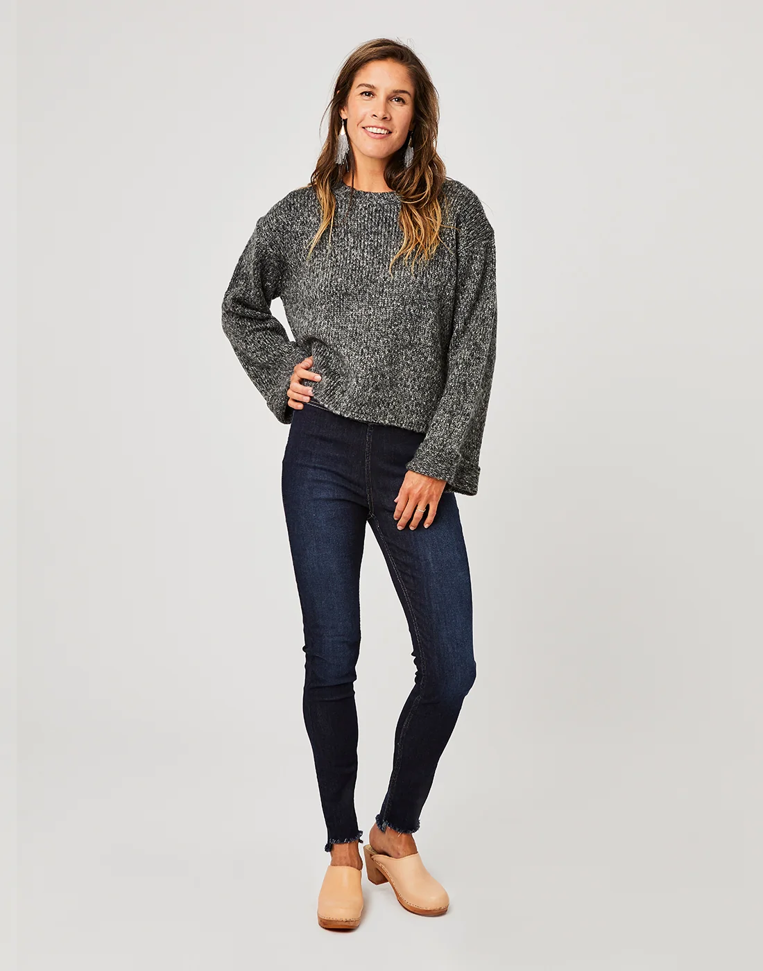 Estes Crop Sweater: Black - FINAL SALE - Image 2