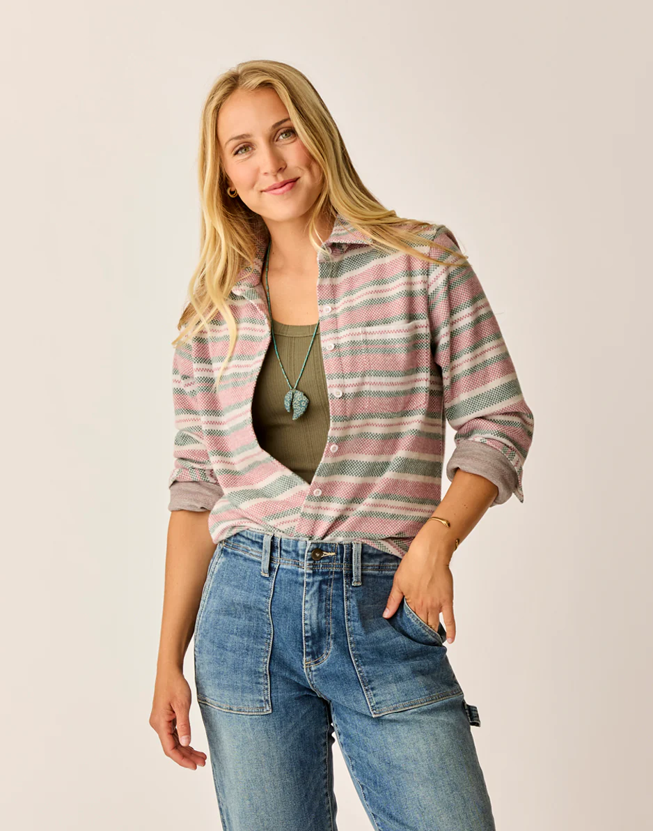 Fairbanks Supersoft Shirt: Bistro Block Stripe