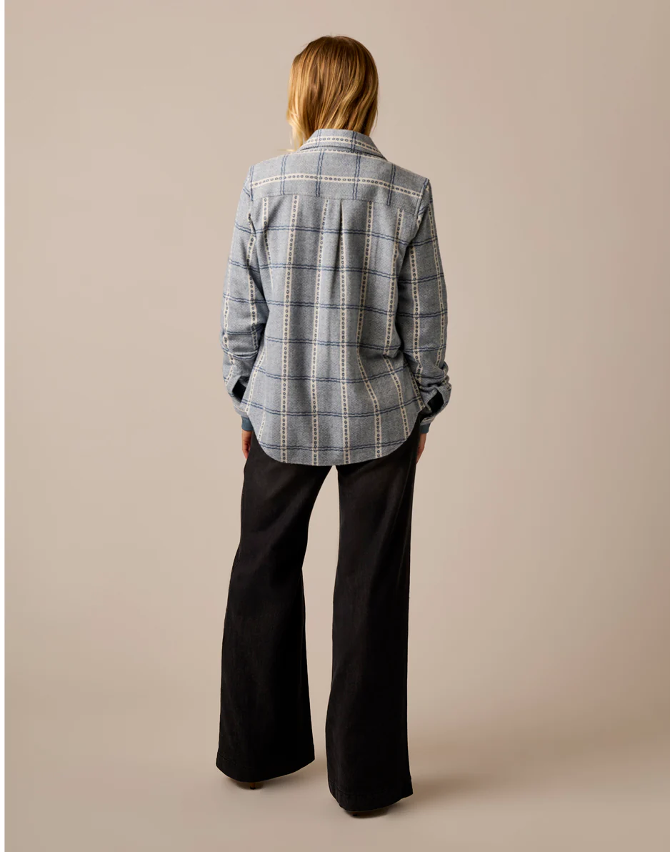 Fairbanks Supersoft Shirt: Blue Mirage Dobby Plaid - Image 2
