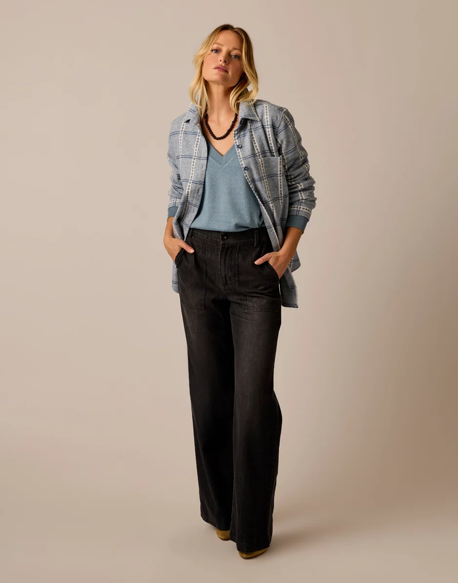 Fairbanks Supersoft Shirt: Blue Mirage Dobby Plaid - Image 5