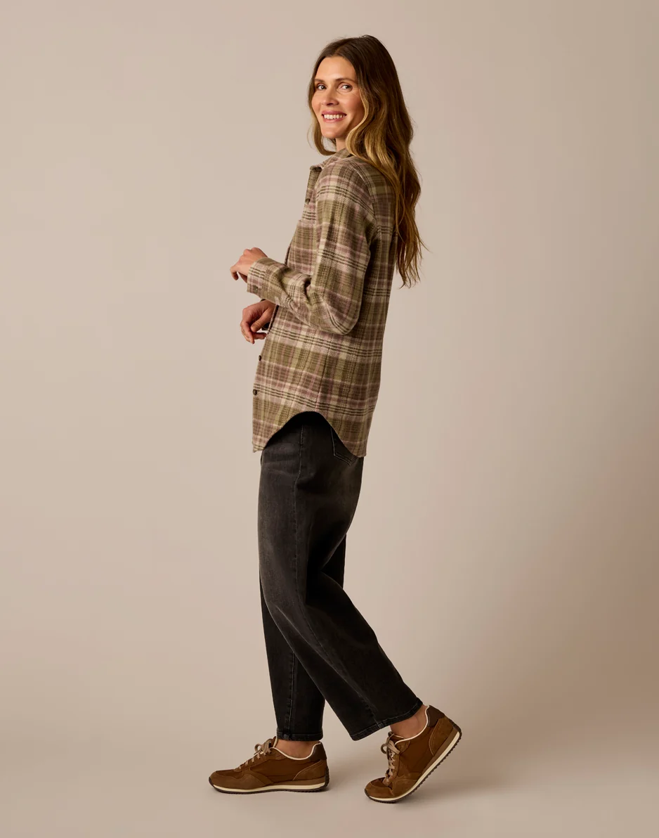 Fairbanks Supersoft Shirt: Dark Olive Plaid - Image 3