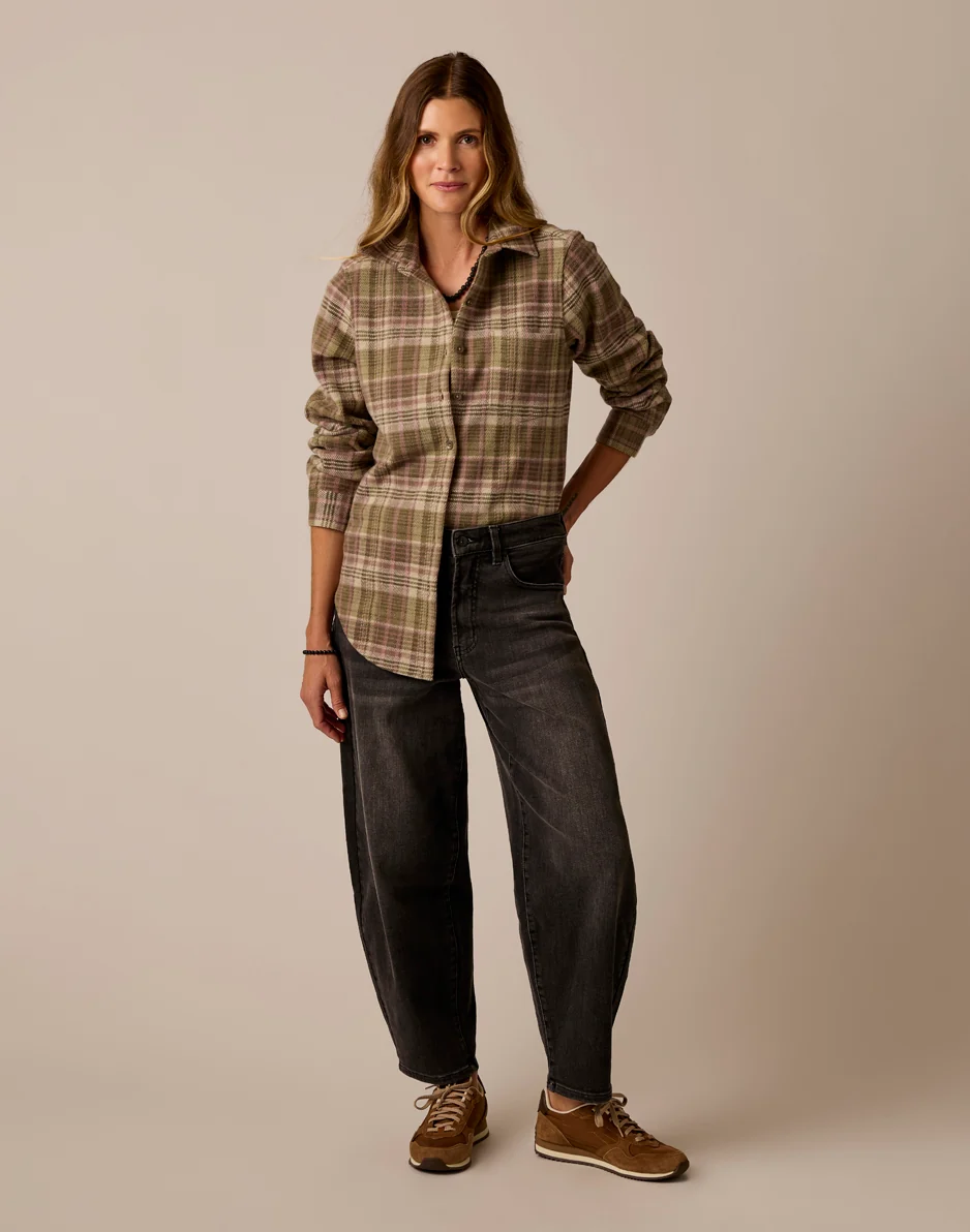 Fairbanks Supersoft Shirt: Dark Olive Plaid - Image 4