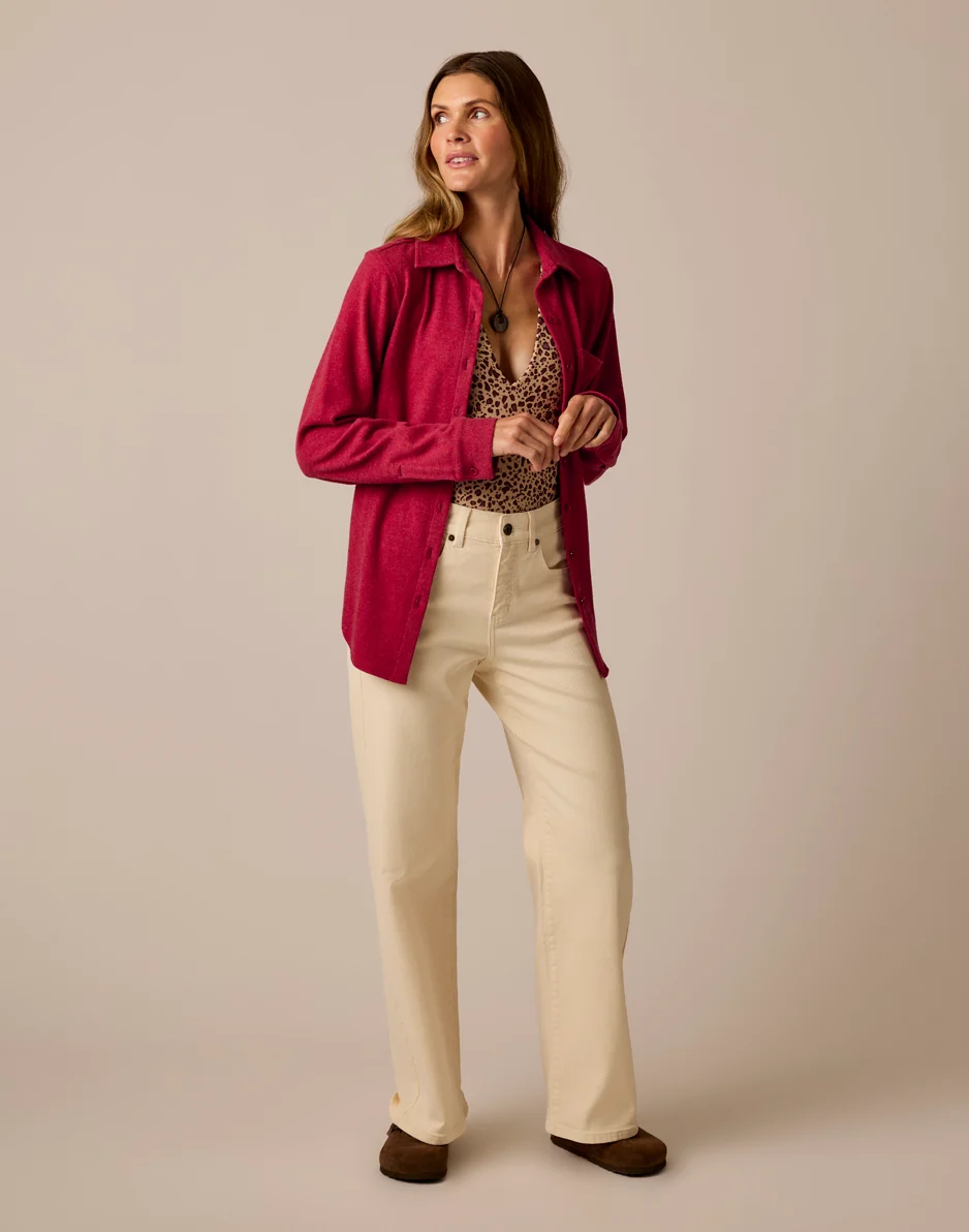 Fairbanks Supersoft Shirt: Deep Rouge Heather