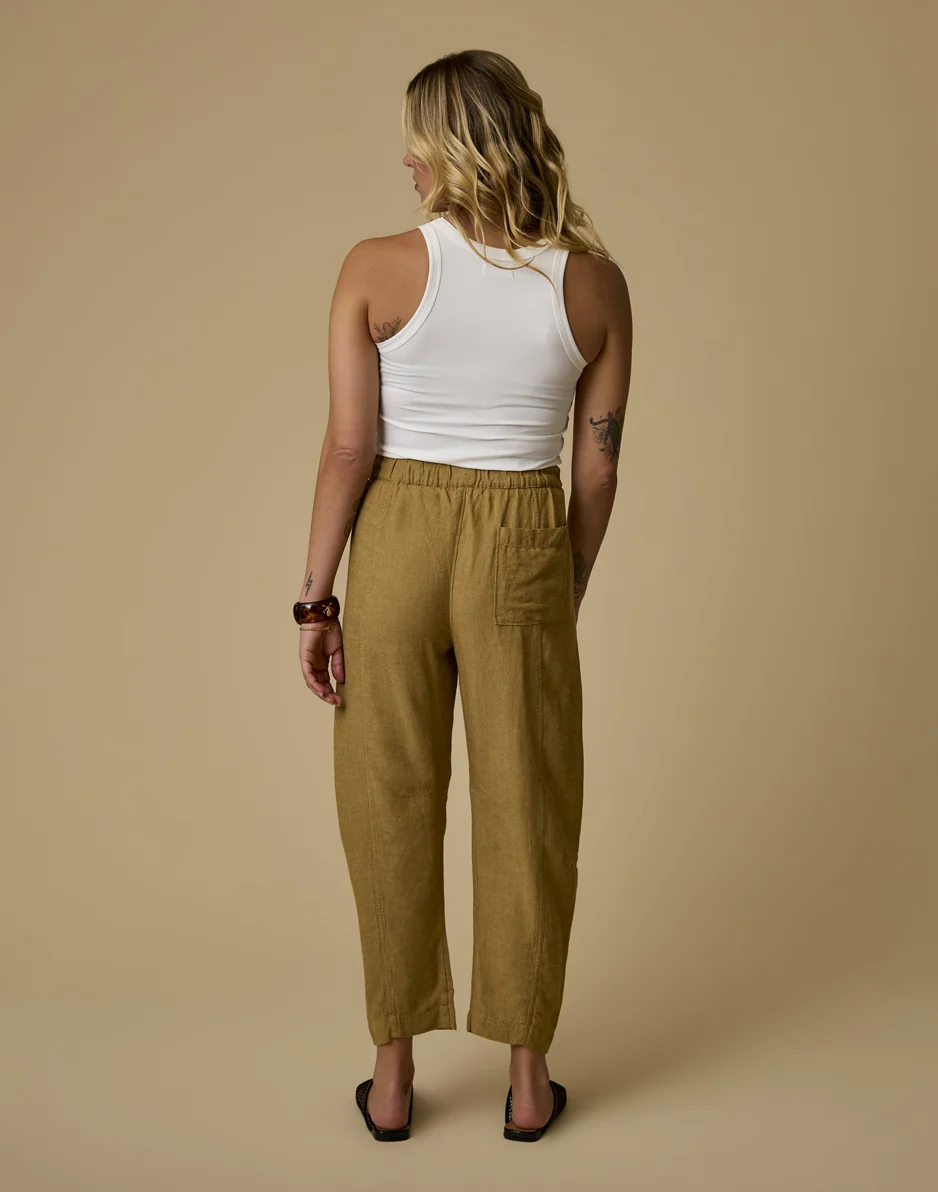 Freya Linen Pant: Golden Chambray - Image 3