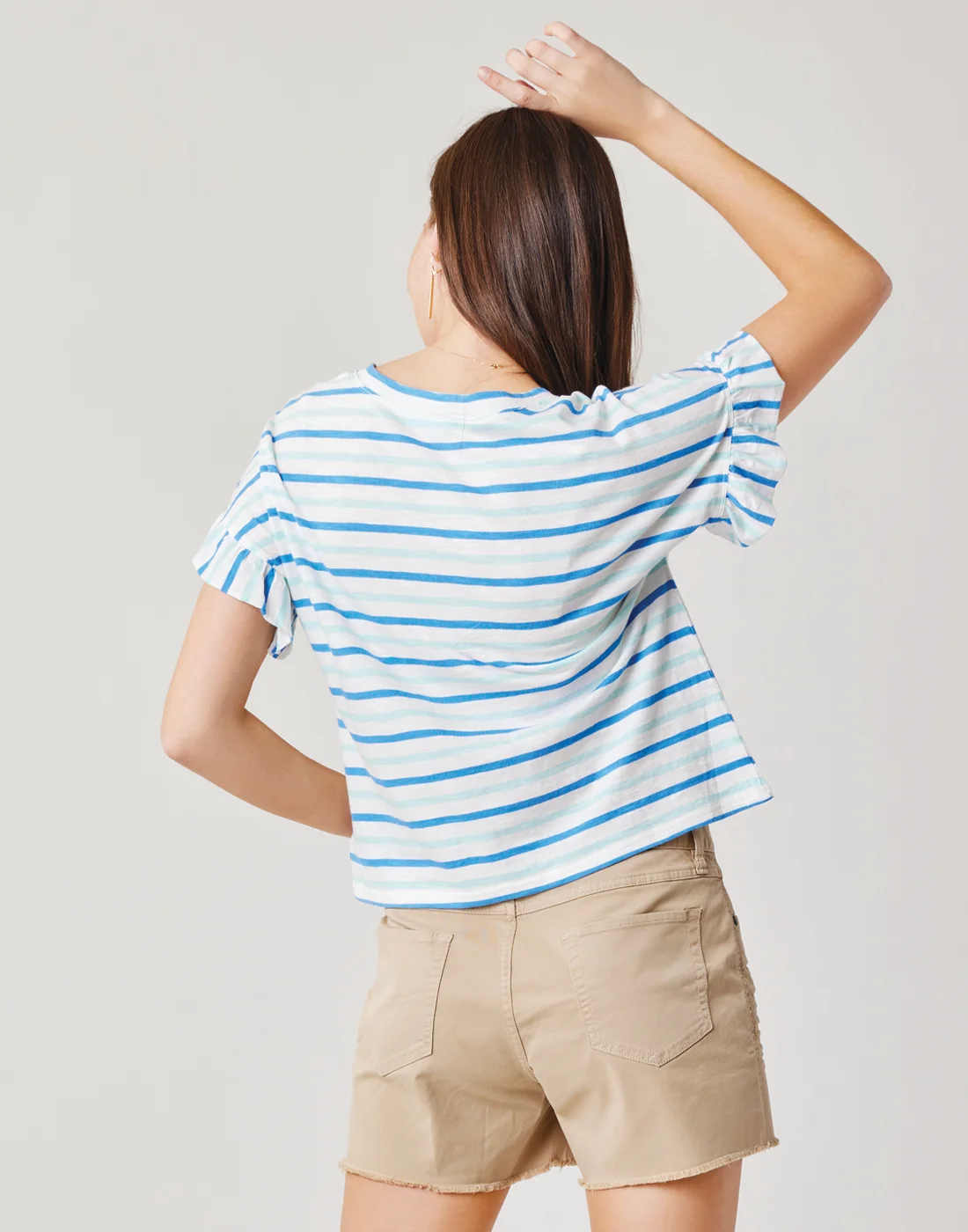 Hazel Top: Bluebay Stripe - FINAL SALE - Image 3