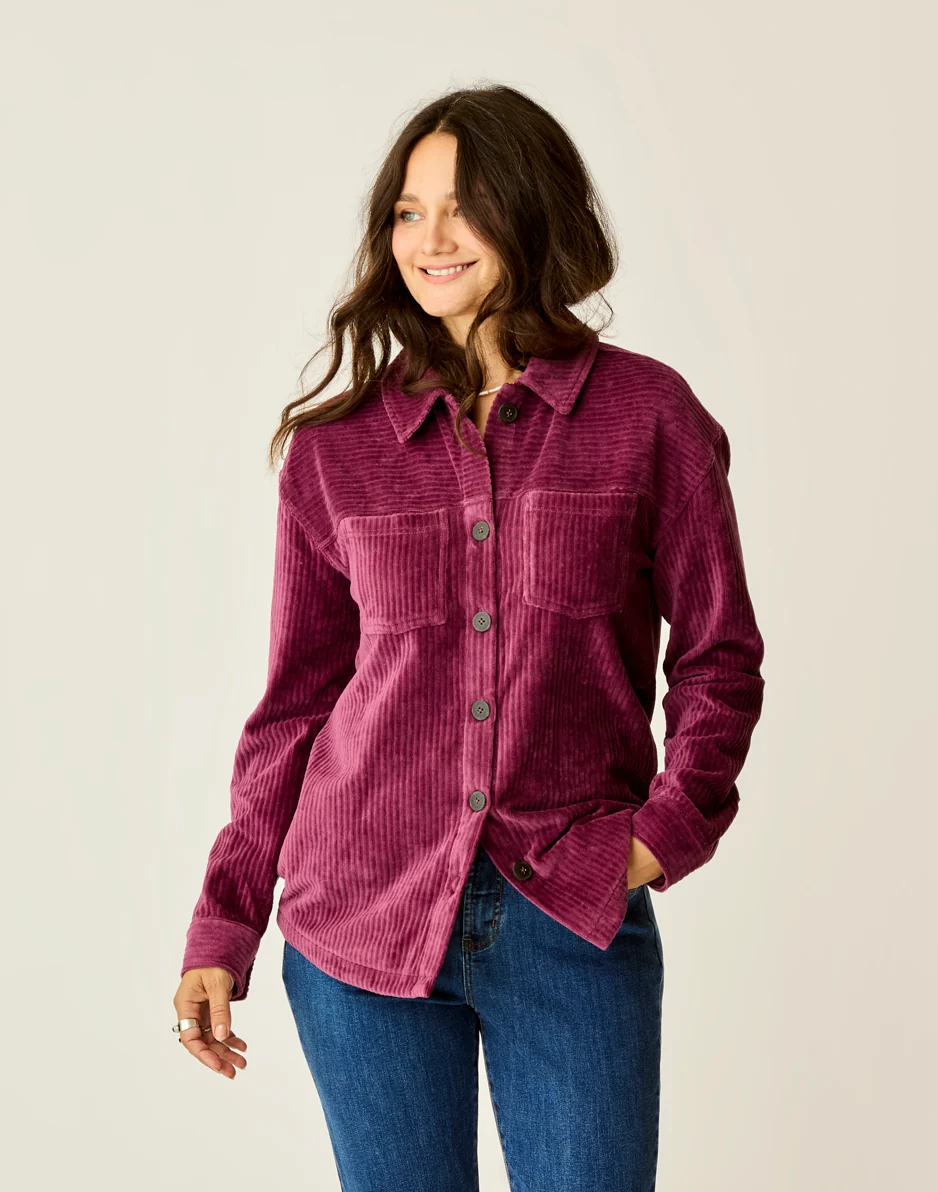 Hudson Stretch Cord Shacket: Nirvana - Image 2